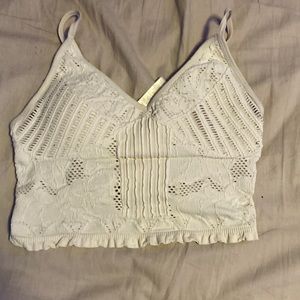 White cropped tank top